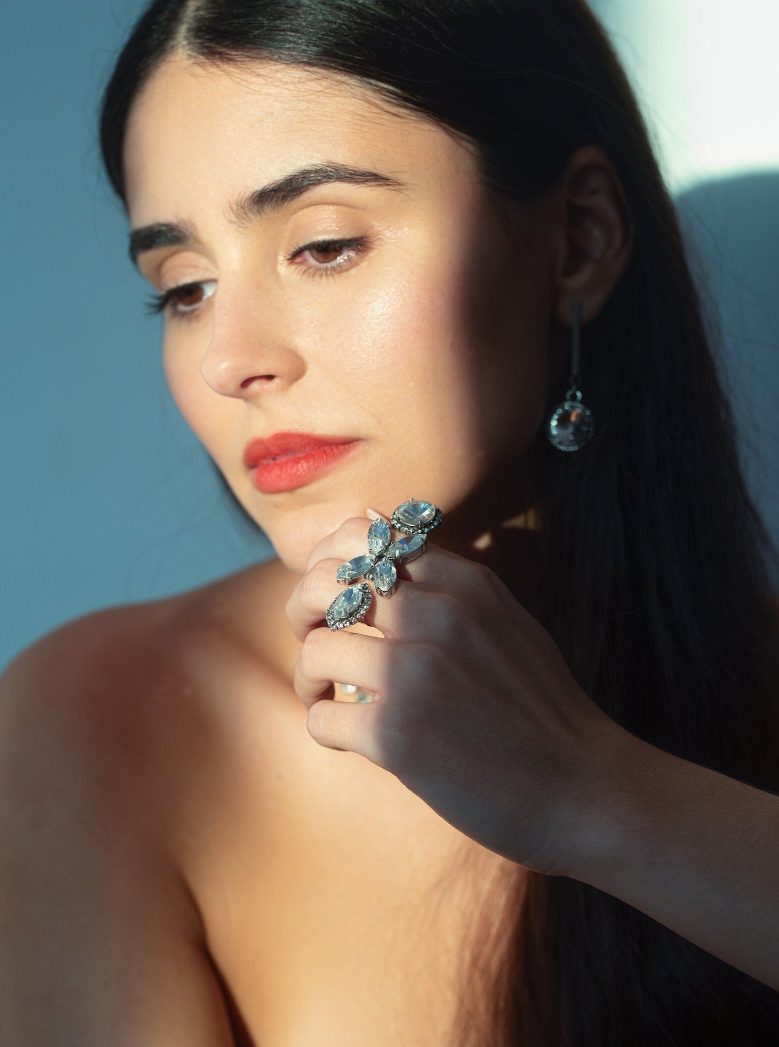 Double Supernova Ring Adorned with small crystals