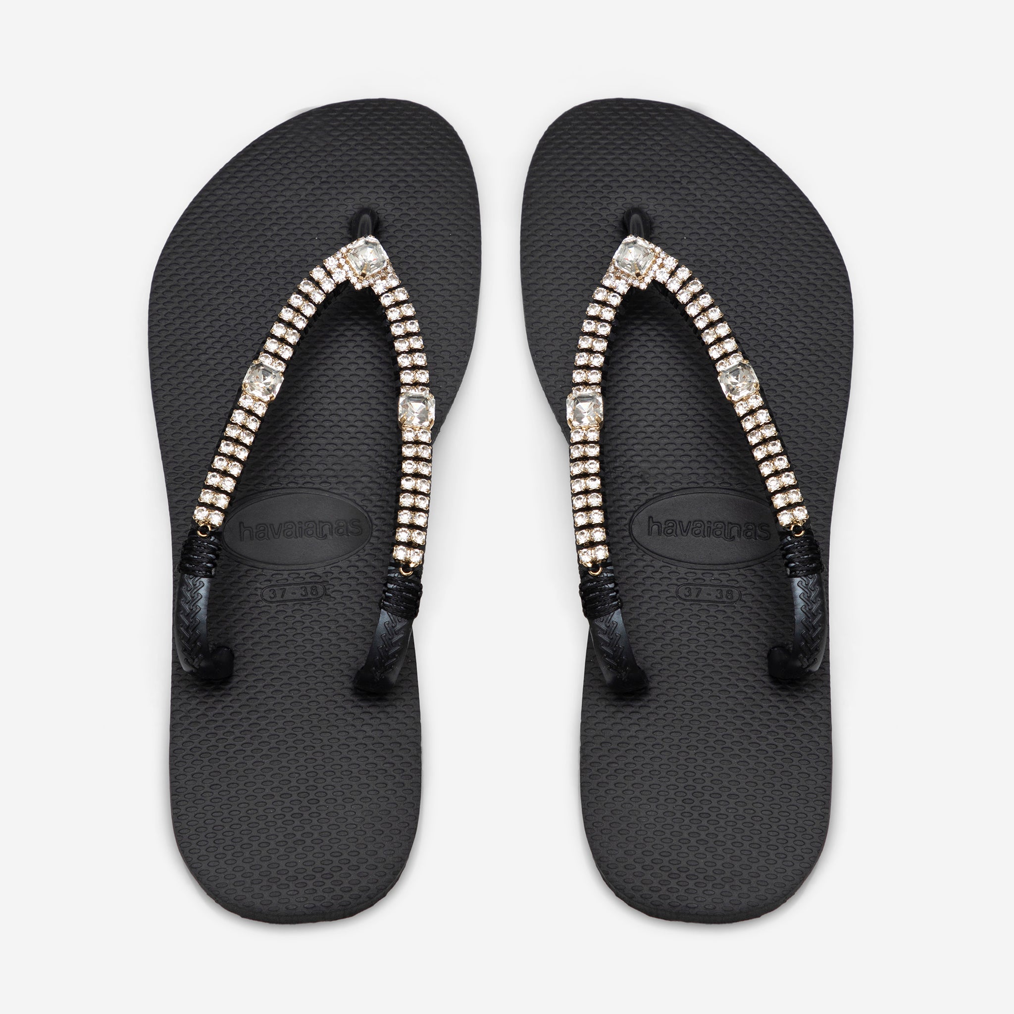 Square Shimmer Flip Flops