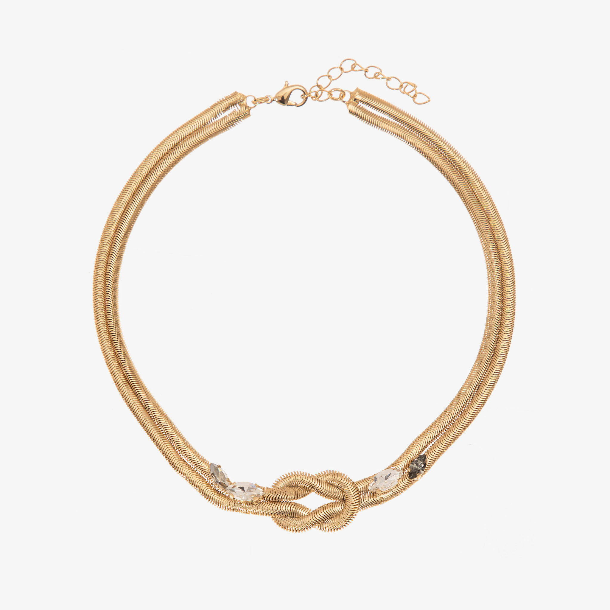 Marquise shaped crystals Tie The Knot Round Necklace