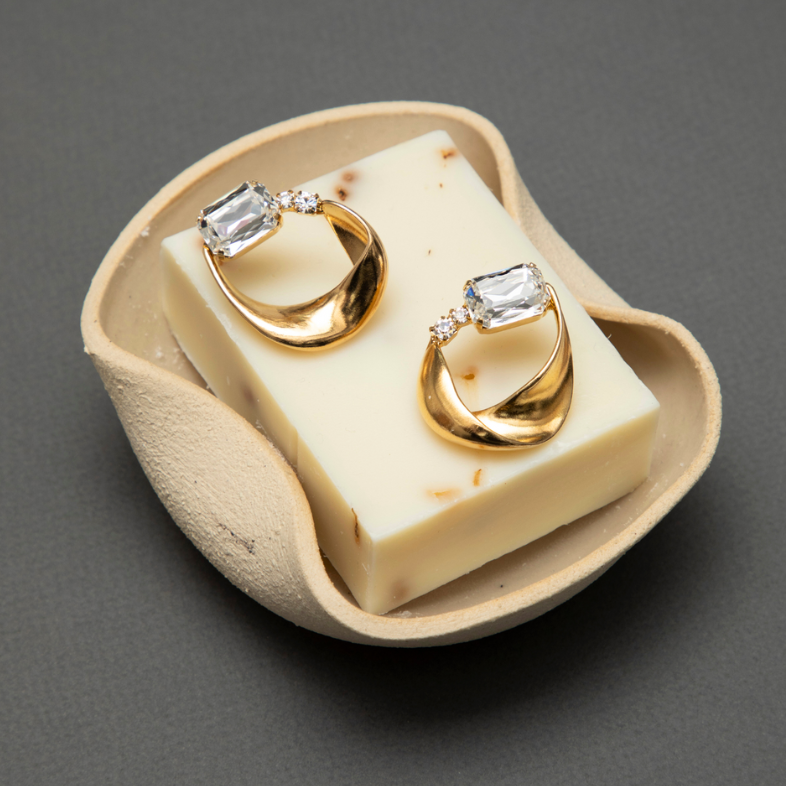 A pair of twisted earrings