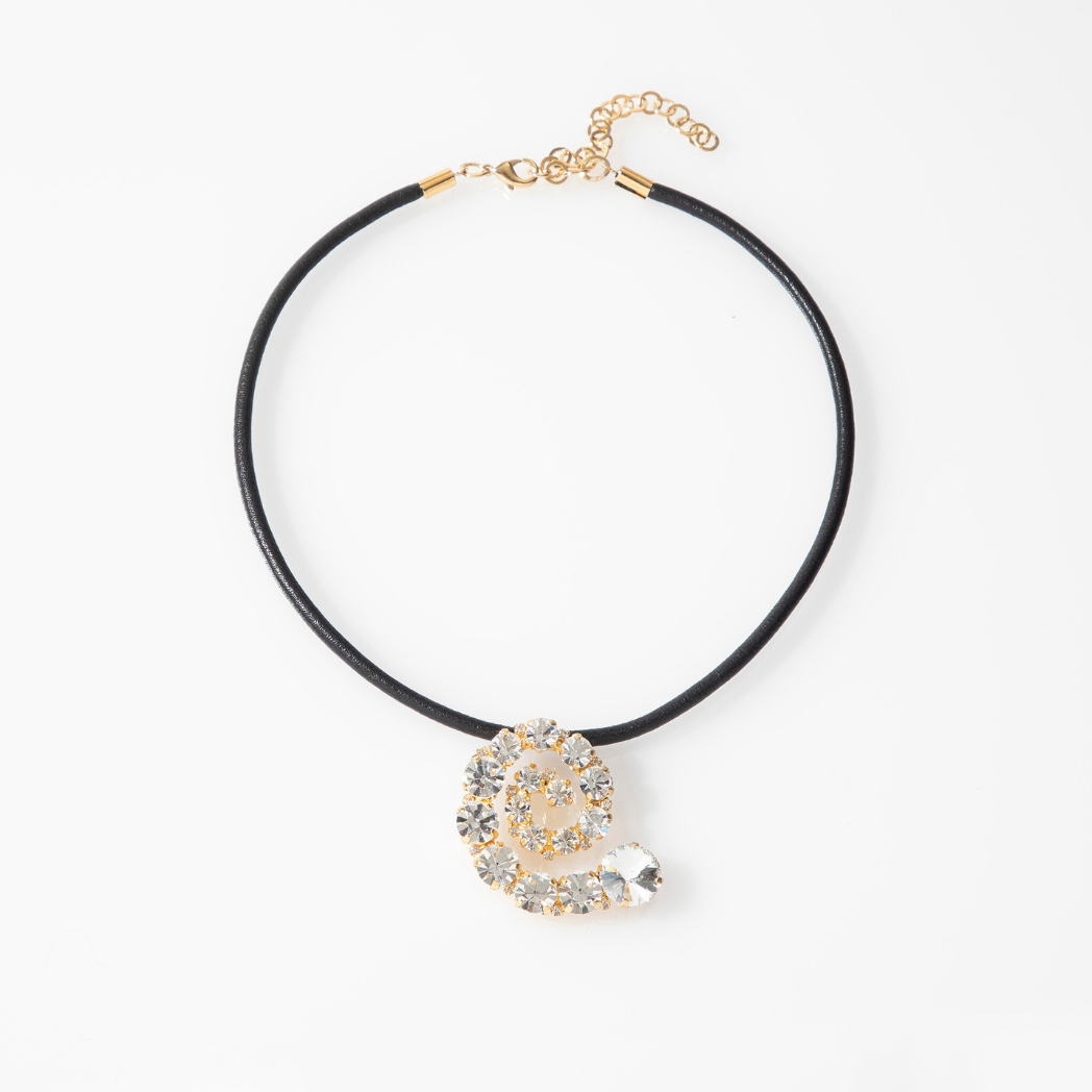 edgy Spiral design Spiral Leather Necklace