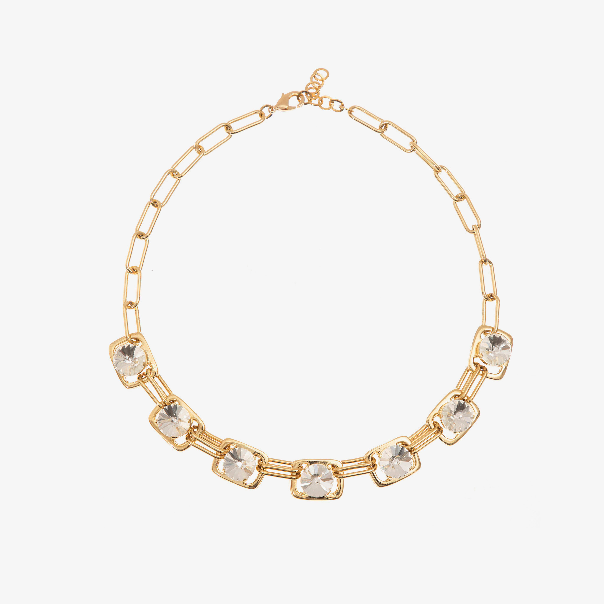 Icon Necklace  features 7 mesmerizing round crystals