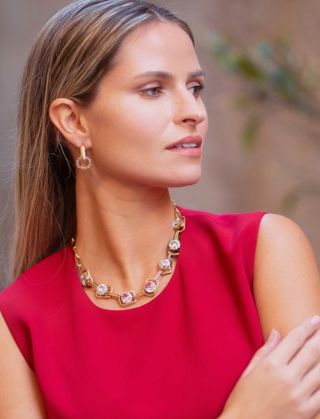 Photo of a woman wearing an Icon Necklace
