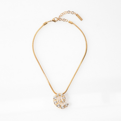 Spiral-shaped Crystal Spiral Necklace