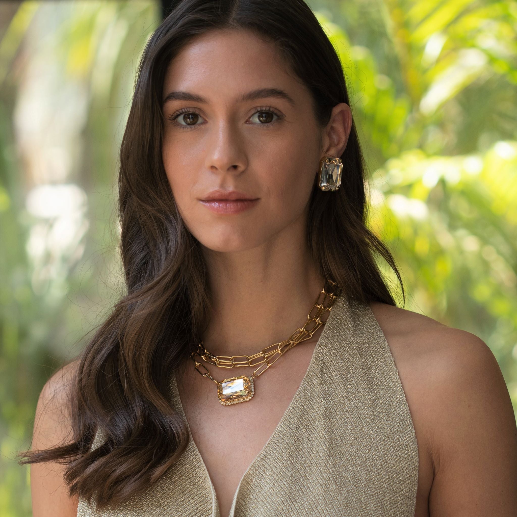 photo of woman wearing the She's the one set jewelry