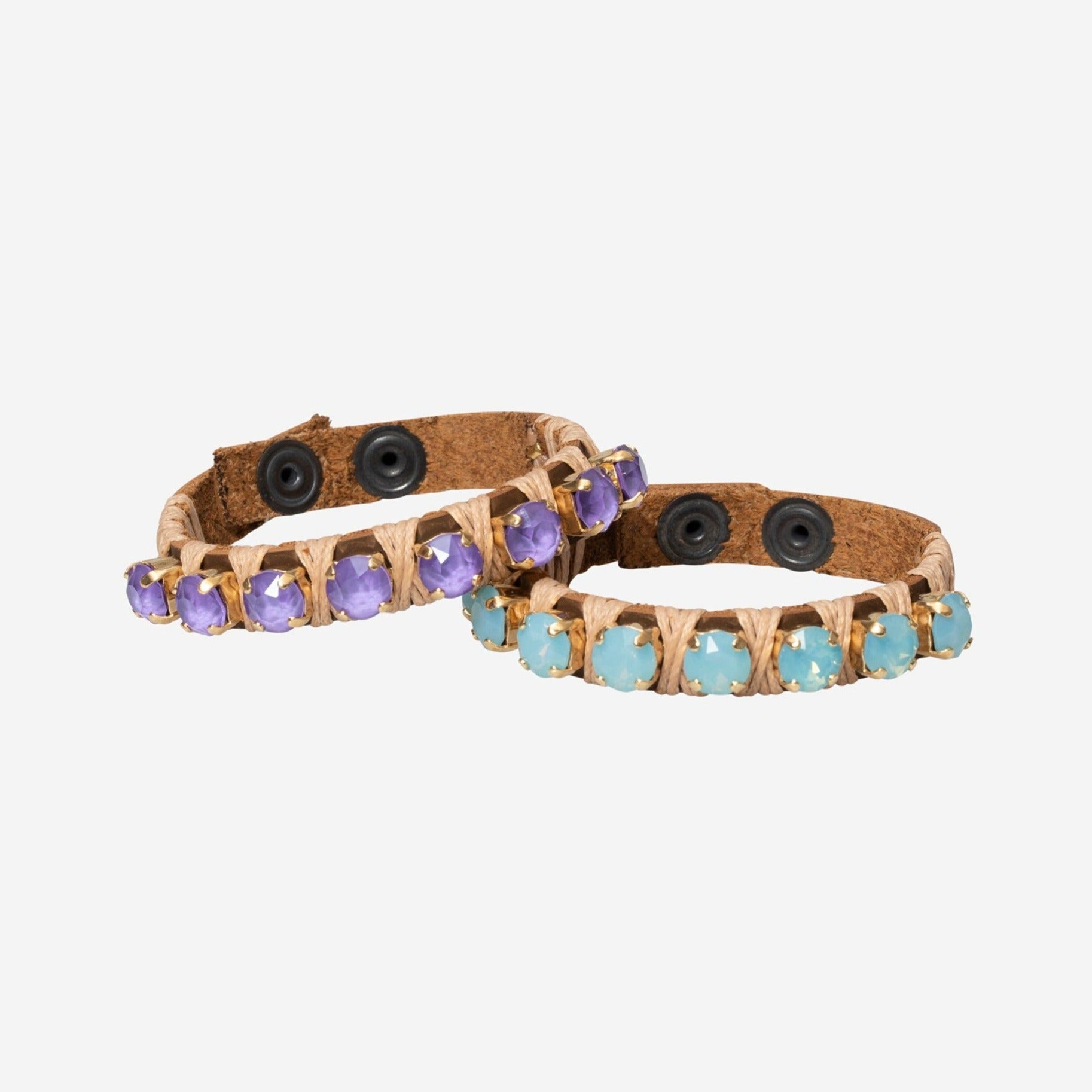 North Star Bracelet leather bracelet features colorful crystals shining bright