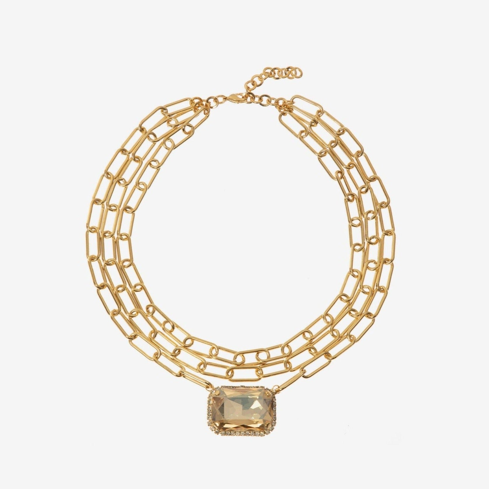 She's the One Necklace featuring cushion shaped crystal