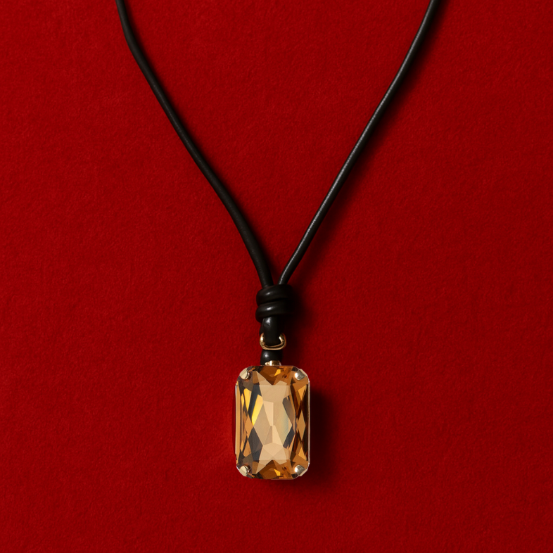 Free Sunstone Leather Necklace Included