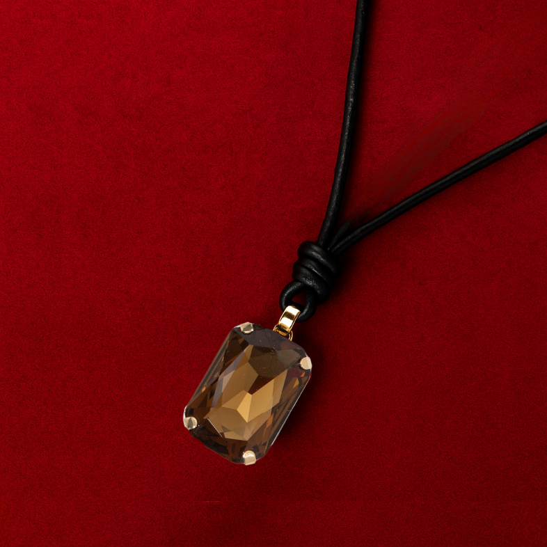 Sunstone Leather Necklace