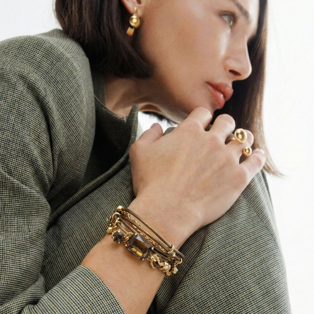 Woman wearing Mini Stardust jewelry