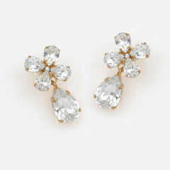 Pair of crystal earrings on a light background