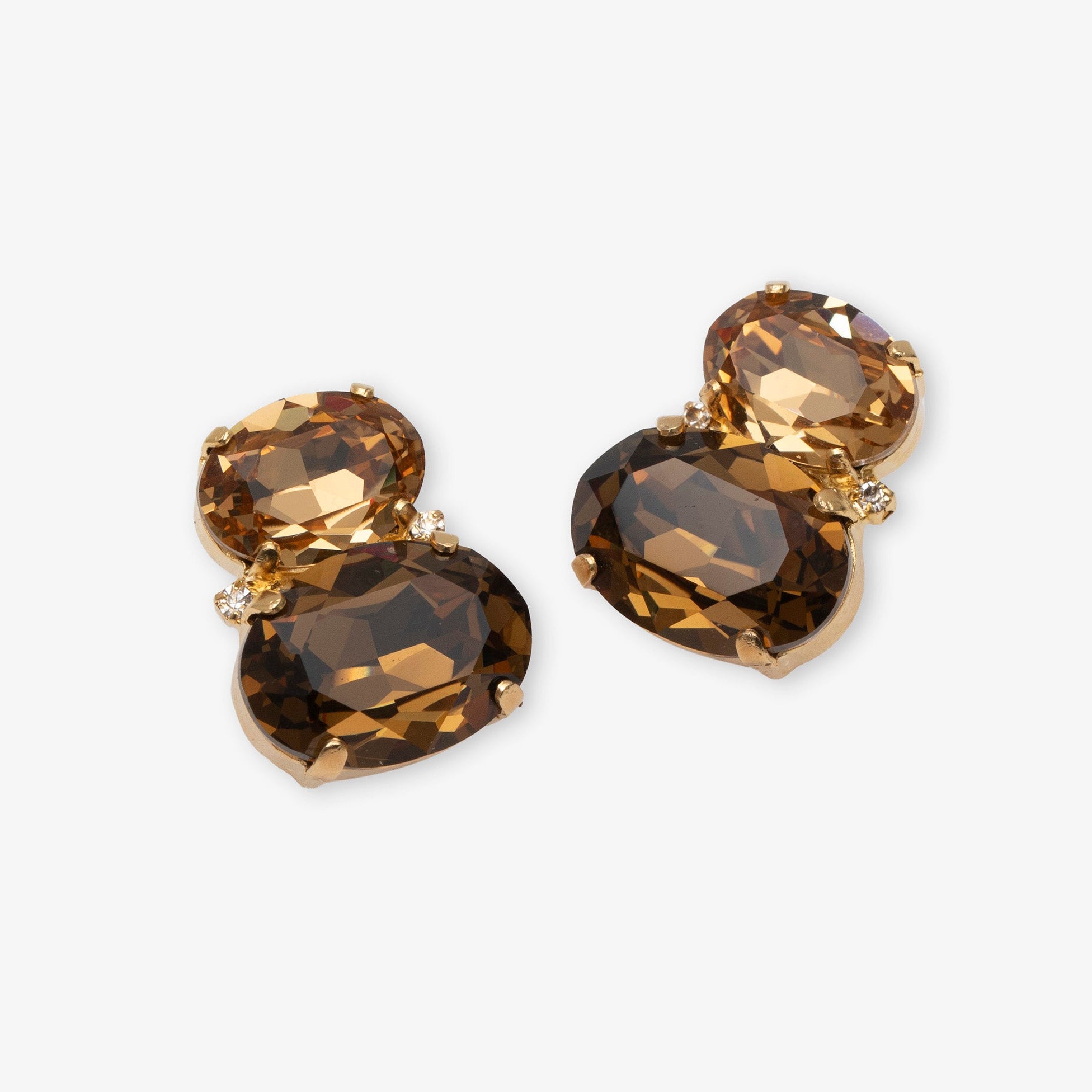 Celestine Crystal Earrings with smoked topaz crystals