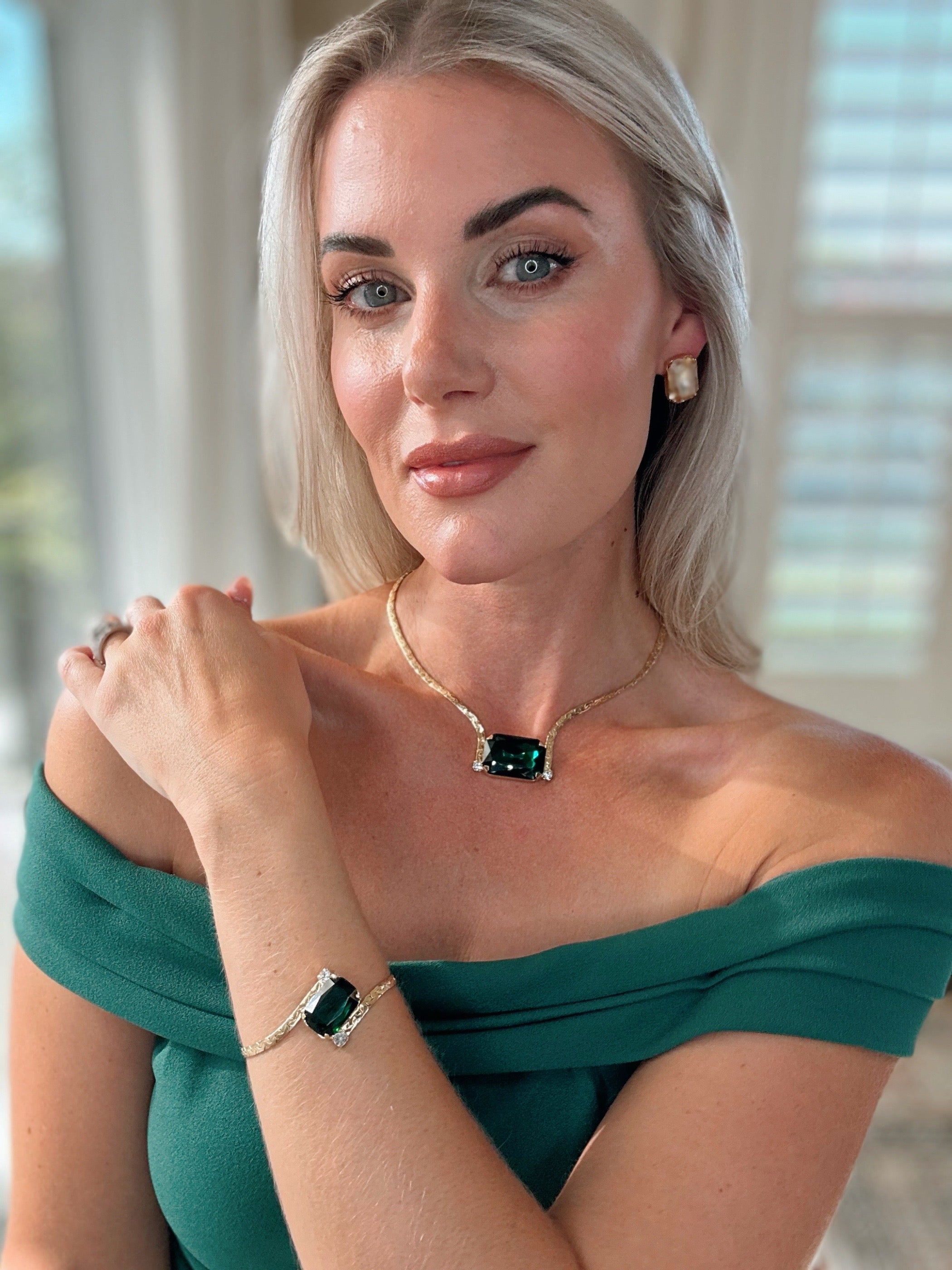 Woman wearing the Gaia Necklace