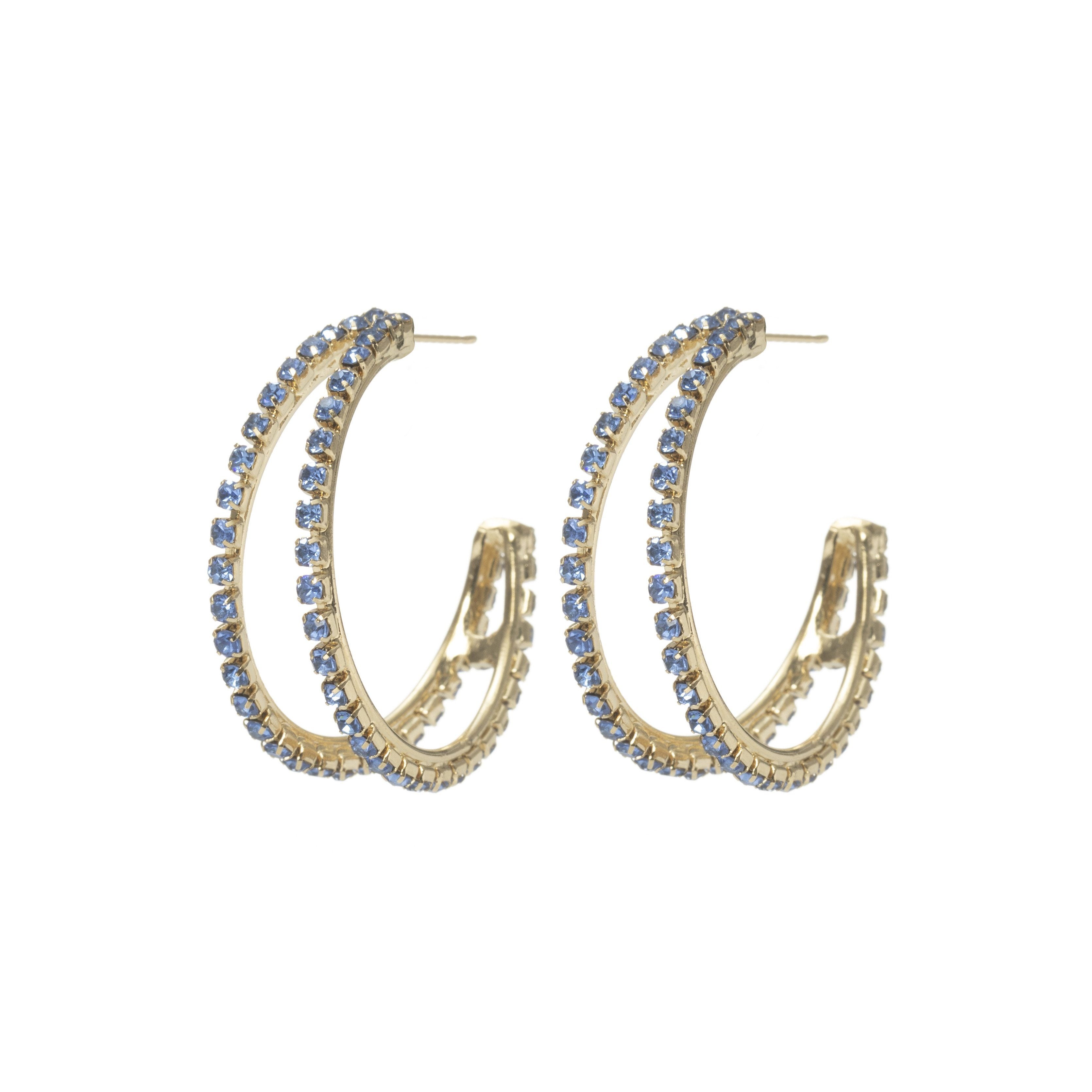 Double Hula Hoop Earrings - Gold